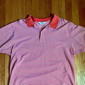 Brooks Brothers Orange and White Striped Polo Shirt Size XL